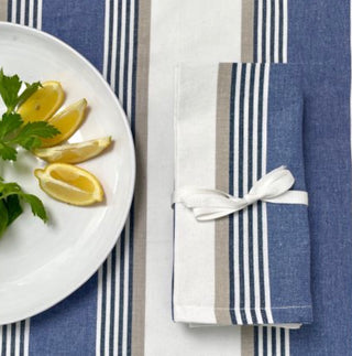 Striped Cotton Napkins Set 6 - Riviera