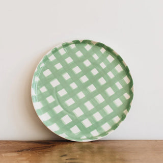 Noss & Co Gingham Platter - Mint Green