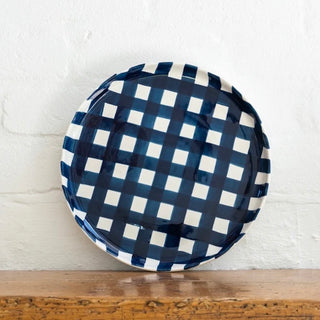 Noss & Co Gingham Platter - Navy