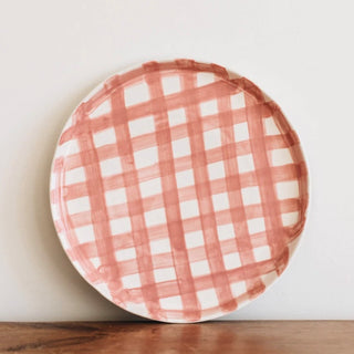 Noss & Co Gingham Platter - Pink