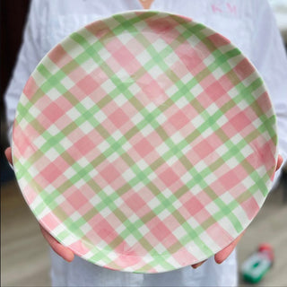 Noss & Co Gingham Platter - Pink & Green