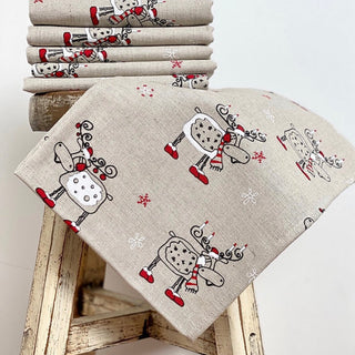 Christmas Tea Towel - Reindeer