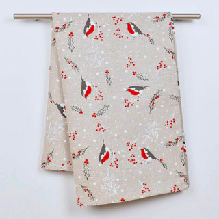 Christmas Tea Towel - Red Robin