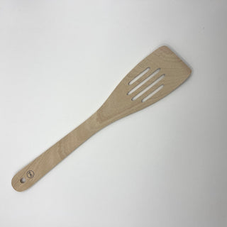 Wooden Curved Slotted Spatula
