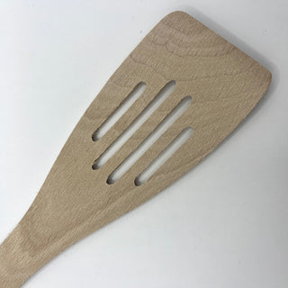 Wooden Curved Slotted Spatula